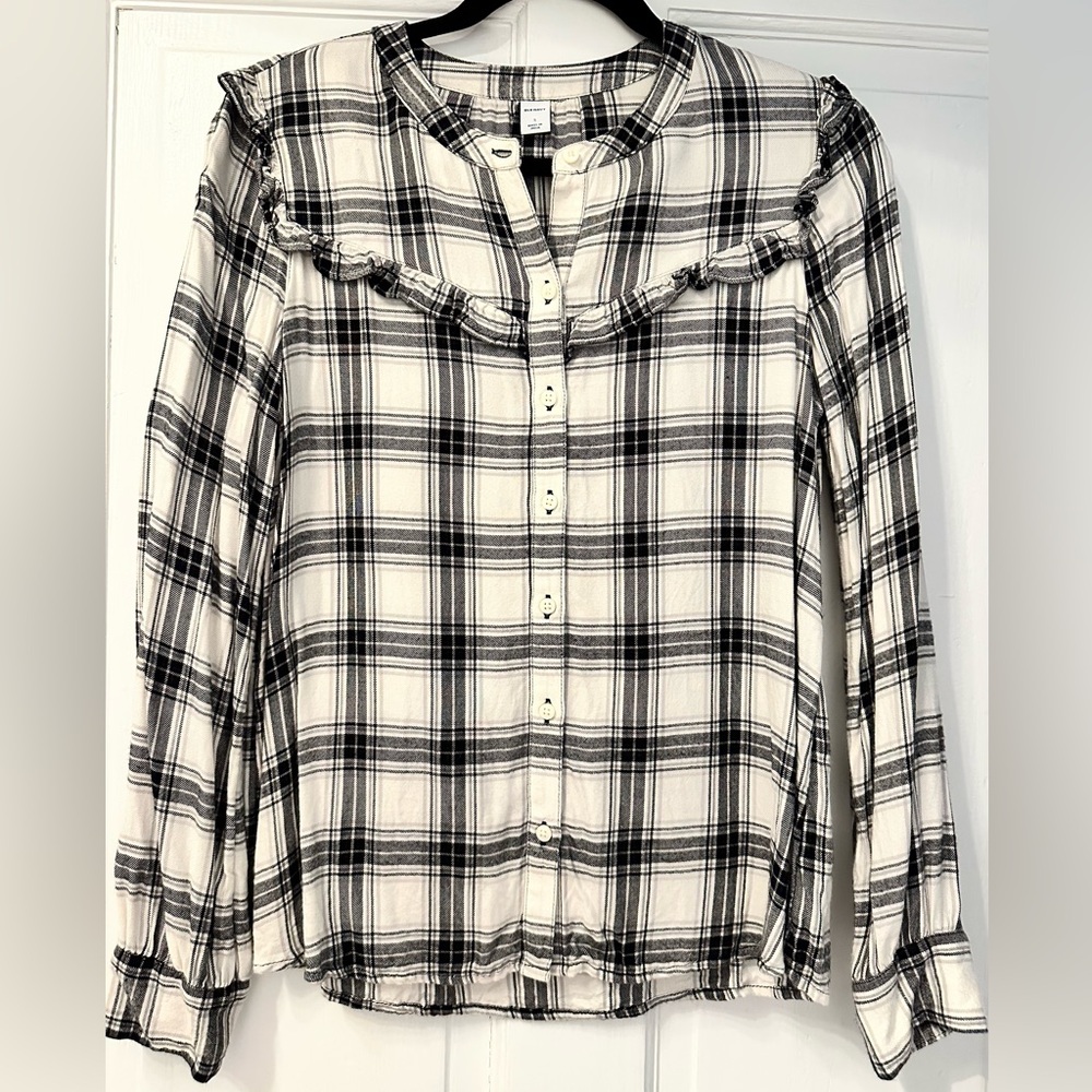Plaid Old Navy Button-Up Women's Top